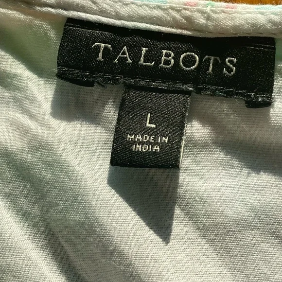 Talbots Cotton Blue/Green Plaid Shell.. like new .. Lg.. - Picture 6 of 8